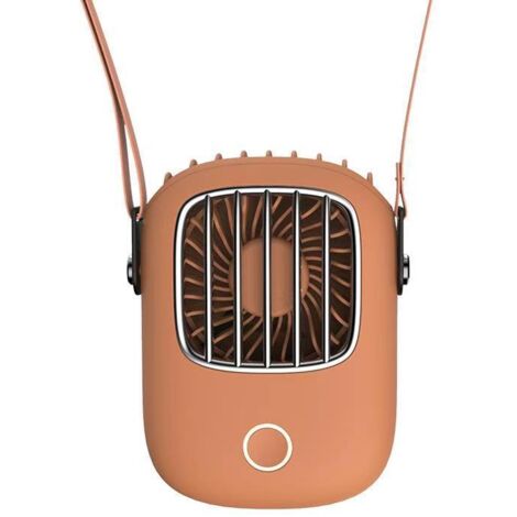 orange USB Rechargeable Mini De Poche Petit Ventilateur Cou Suspendu Taille Suspendue Paresseux Sports Portable Silencieux Ventilateur (1/5)