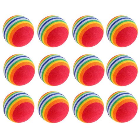 12 Pièces Balle en Mousse pour Chat, Balle Chat Mousse Jouet, Balle Mousse Chat, pour Animaux de Compagnie, Jouets Interactifs, Entraînement au Rebond des Chats, Augmente Le Plaisir des Chats