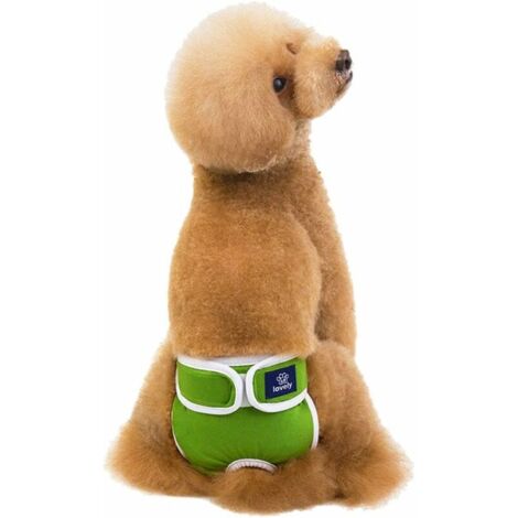 Couche pour Chien Fem Lavable, Absorbant Pantalons Sanitaires pour Chienne, Couches Réutilisables pour Chien Chat, Culottes Hygiéniques pour Chiens Females Vert XL (1/5)