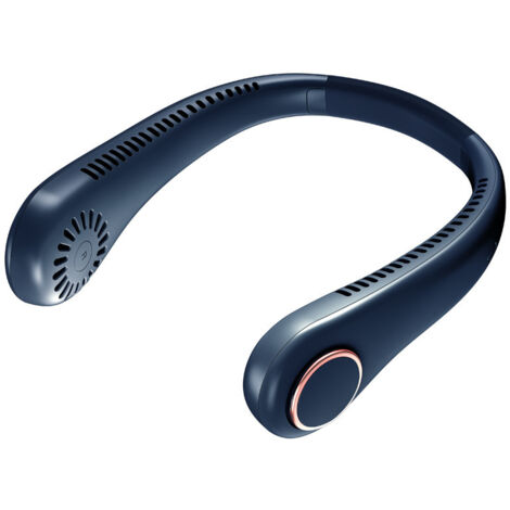 Bleu profond Ventilateur Portable, Ventilateur de Cou Portable Mini Ventilateur Cou Silencieux Mains Libres, Ventilateur Cou sans Feuilles Réglable à 360°, 3 Vitesses pour Les Activités Intérieures Ex (1/4)