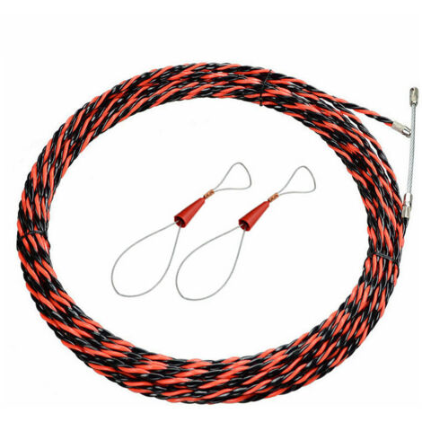 1jeu Aiguille Electricien 50M Tire Fil Electrique 5mm Diamètre Aiguille Tire Fil, rétractable d'installation pour tire Cable et rallonge en acier spiralé flexible tire fils electrique Tire fils d'élec (1/5)