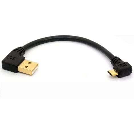 Câble mâle USB 2.0 à Micro USB B de 90 degrés Câble à extension de charge et à extension de charge à angle gauche 15cm (1/5)
