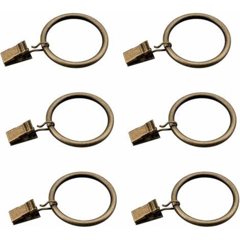 Ensemble de 30 anneaux de rideau en bronze – Clips décoratifs métal drapé – Œillets pour rideaux – Diamètre intérieur 3,5 cm