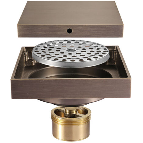 Siphon De Sol Carré En Laiton Pour Douche - 10x10 Cm, Anti-odeur, Grande Déviation, Couleur Noir