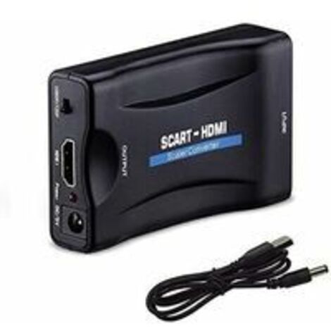 Péritel vers HDMI Adaptateur,1080p HD Convertisseur Scart vers HDMI Compatible pour NTSC PAL pour Sky HD Blu Ray PS3 TV VCR VHS, etc. (1/5)