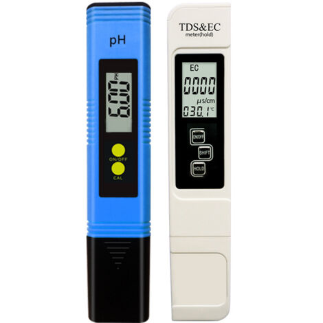Ph Meter Ph Tds et Ec Testeur de température Bio 5 en 1 Testeur de qualité de l’eau avec écran LCD, testeur numérique de qualité de (1/5)
