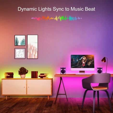 Bande LED RGB 5050 De 10 Mètres, Multicolore Avec Télécommande - Pour Décoration Intérieure & Extérieure, 12V, Flexible