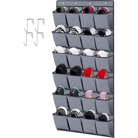 Serbia – Range-chaussures à suspendre sur la porte 24 poches – Dimensions 56 x 156 cm – Matériau non-tissé – Crochets inclus pour installation facile (1/5)