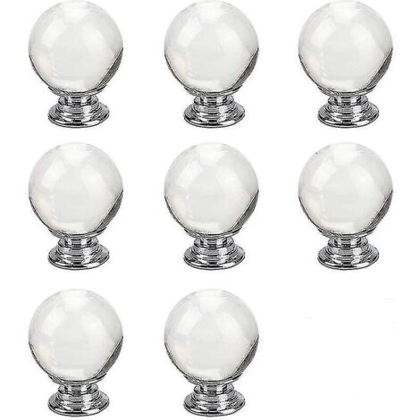 8pcs Ball Shaped Crystal Clear Glass Drawer Knobs For Kitchen Furniture Door Gift (1/5)