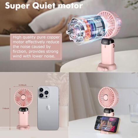 Pièces Blanc-Mini ventilateur de poche Portable, Rechargeable par USB