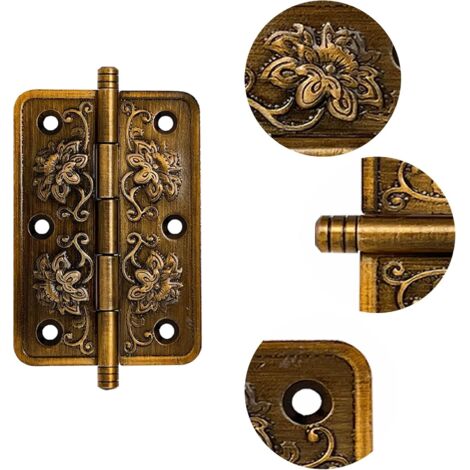 Lot De 4 Charnières Rétro En Alliage De Zinc Bronze - 113x69mm - Pour Boîtes, Armoires, Fenêtres