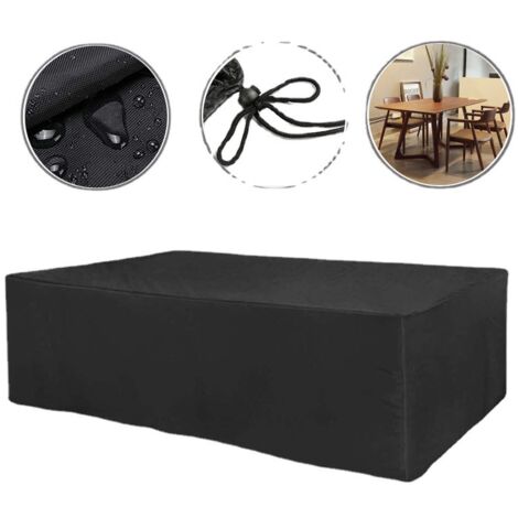 180  120  74cm housse de meubles de jardin housse de meubles de table et de chaise, housse de meubles de jardin en tissu Oxford 210d solide, rectangulaire, imperméable à l'eau, coupe - vent, résistant (1/5)