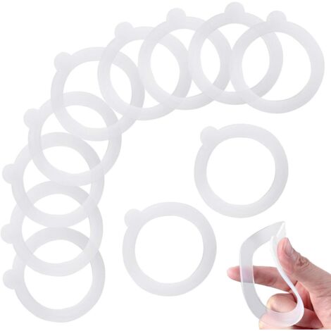 Lot de 12 joints de rechange en silicone pour bocaux, joint en silicone, 9,5 x 9,5 cm, pour bocaux à pince en verre de 0,35/0,5/1/1,5/bocaux de 2 litres (blanc) (1/5)