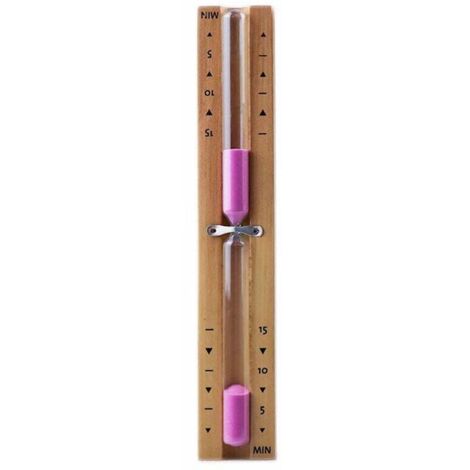 15 Minutes Sablier Sauna, Sablier Sauna Sable Minutes Rotatif en Bois avec Horloge en Verre et Sables Roses (1/4)