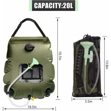 Sac De Douche Solaire RISEPRO 20L – Camping, Chauffage Solaire – Portable