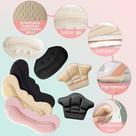 4 Paires De Protège-talons Auto-adhésifs - Coussinets Anti-frottement Pour Chaussures