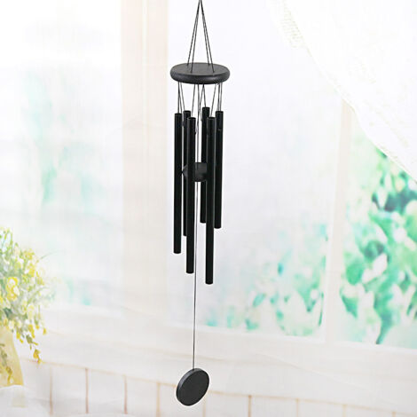 Noir - Carillon d'extérieur, grand carillon d'extérieur, merveilleux 6 tubes en aluminium, cadeau de consolation souvenir pour la , les amis, le jardin, le patio (1/5)