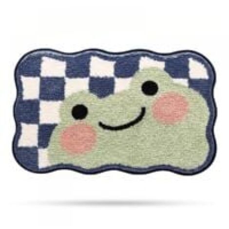 (400 × 600 × 30 mm) Tapis de salle de bain en forme de grenouille mignonne, super doux, absorbant, lavable en machine, tapis antidérapant, adapté à la baignoire, à la douche et à la salle de bain
