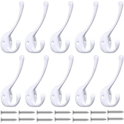 Crochets muraux pour manteaux - Cintres robustes (lot de 10), crochets muraux de qualité supérieure, crochets muraux en métal antirouille (1/5)