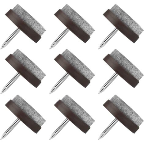 Patin Chaise a Clouer, 80 Pcs Clous Patins de Meuble, Patins Glisseurs Rond 22mm Tampon Chaise, Patins Meubles en Feutre Tampons pour Protection Pieds de Table Chaise Meubles (1/5)