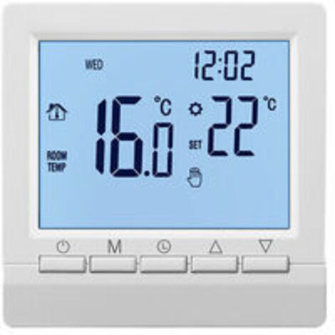 Thermostat mural intelligent avec écran LCD pour chauffage au sol-Rétroéclairage blanc (1/5)
