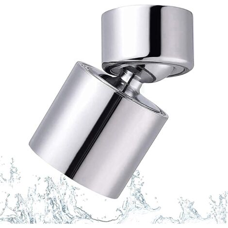 360 Degrés Pivotant Aérateur de Robinet, Filtre économiseur Tête de Robinet de Cuisine 2 Modes Réglable Pulvérisateur - Chrome poli (1/5)