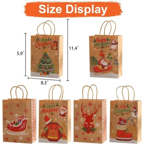 MOSTFUN 10 Pièces Sac Cadeau Noel, Pochette Cadeau De Noël Avec