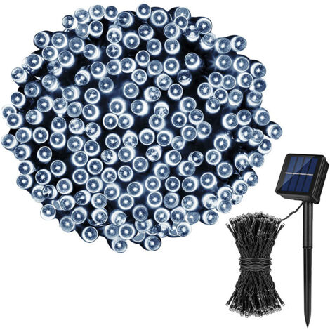 Guirlande Lumineuse Exterieur Solaire,  20M 200 LED Guirlande Solaire Intérieur Étanche 8 Modes Lumière Lampe pour Jardin (Blanc positif) [Classe énergétique A+++] (1/5)