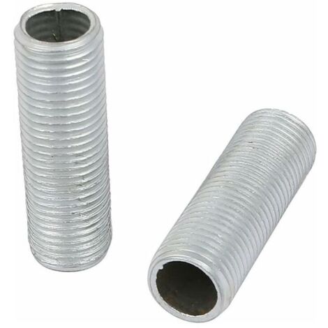 Sourcing Map Lot De 3 Tubes Filetés Pour Lampe, M12 X 100 Mm, Creux, En Alliage Zingué Argenté