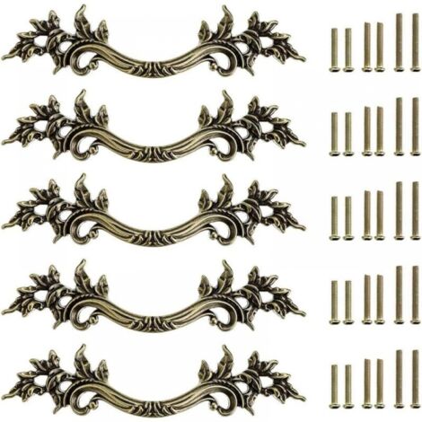 (bronze) 5pcs Poignée de porte vintage Bouton de Porte de Placard rétro,décorer le Tiroir, la Commode, Placard, Meuble etc (1/5)