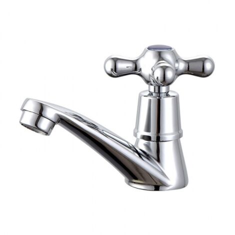 1pc Robinet d'eau Unique Froide Robinet d'eau, Robinet à Froid Simple Chromé Bassin Robinet d'eau, pour Maison Salle Bain WC Lavabo Bassin la Cuisine (1/4)