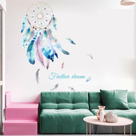 Autocollant Mural Attrape-Rêves Rêveur Plumes - Décoration Chambre Enfant Garçon Fille