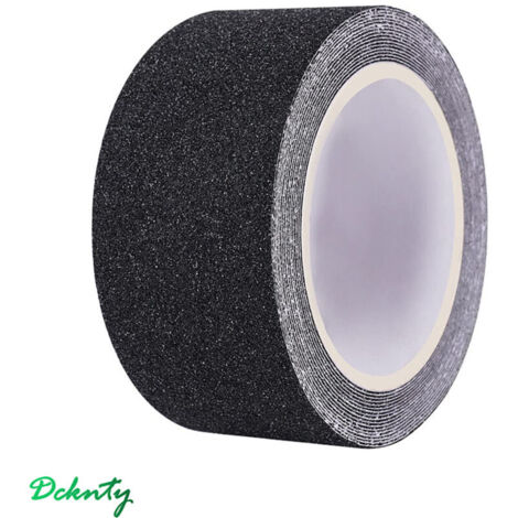 5 cm x 10 m Noir Ruban Adhésif Antidérapant, Bande Antidérapante à Haute Traction Adhérence, Bande Adhésive Abrasive Solide de Sécurité pour Escaliers, Marchepieds, Rampes, Extérieur et Intérieur (1/5)