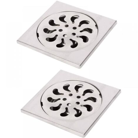10x10x30mm 2pcs Siphon de Sol Acier Inoxydable, Grille de Douche Carrée Filtre de Douche Drain de Douche Attrape Cheveux pour Salle de Bain (1/5)