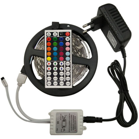 Bandes lumineuses LED 5 m RGB Couleurs changeantes LED Lumières pour la maison, la cuisine, la chambre, la chambre, le dortoir, le bar, avec télécommande IR, mode bricolage (1/3)