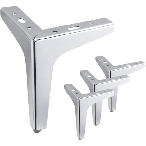 Pieds de meubles modernes, pieds de remplacement de meubles, hauteur 15 cm, lot de 4 (argent) (1/5)