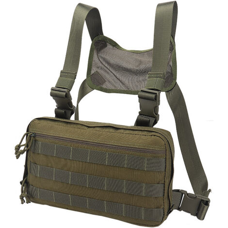 MVRK Sac de poitrine résistant à l'eau – Sac de poitrine tactique léger pour l'entraînement en plein air, sac de poitrine pour homme avec espace de rangement supplémentaire, blanc, BLANC
