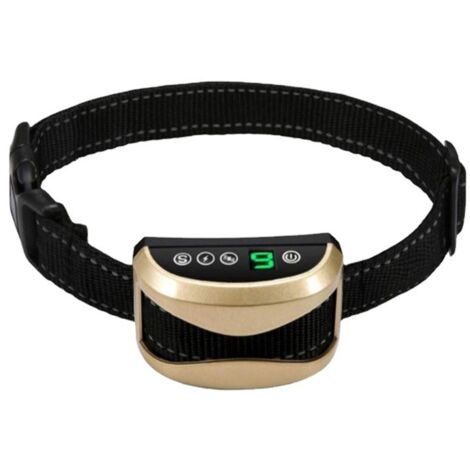Collier anti - aboiement, collier de chien électrique, collier d'entraînement rechargeable, or (1/5)
