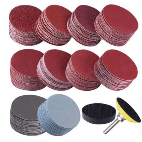 Lot de 303 disques abrasifs 50 mm 2" grain 40-2000 avec outil pivotant pour tampon de polissage abrasif 2" (1/4)