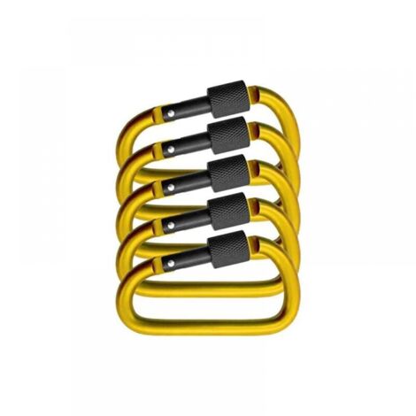 (78×42×7mm) Lot de 5 grands mousquetons à vis, mousquetons pour la fixation d'équipement, aluminium (1/4)