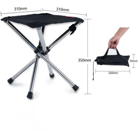 Tabouret Pliant COSTWAY – Rotation 360°, Charge 150 Kg, Pieds Anti-enfoncement, Sac Inclus