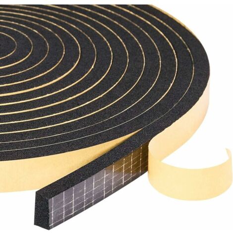 Joint d’étanchéité en mousse adhésive pour porte – 2 rouleaux (12 × 10 mm, 4 m) – résistant au froid, étanche et isolant acoustique/thermique (1/5)