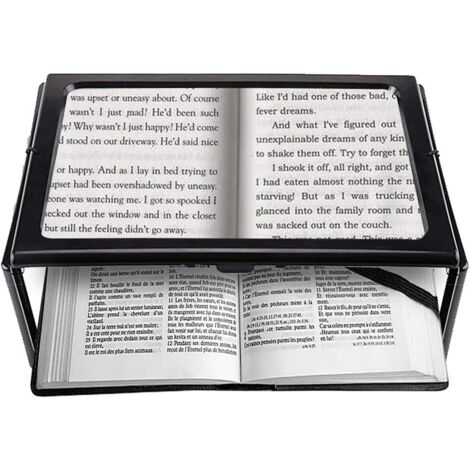 A4 Pleine Page Loupe de Lecture Loupe Sur Pied Rectangulaire Mains Libres avec 12 LED Lampe Lentille de Grossissement 2.5X pour Lire pour les Personnes âgées Les Aînés et Les Malvoyants