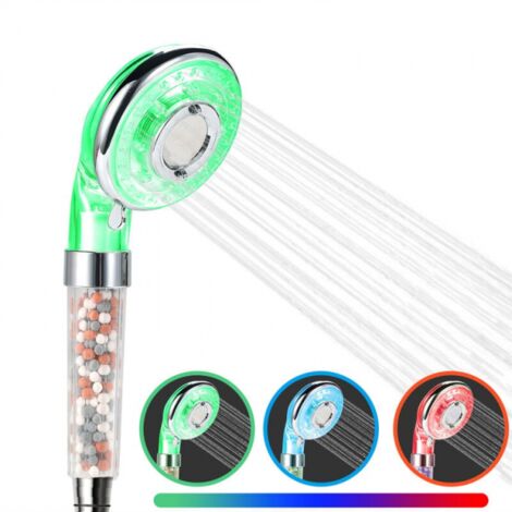 Serbia – Pommeau de douche LED haute pression – 3 couleurs – Filtration 3 couches – Économie d'eau 45% – Technologie hydrodynamique (1/4)