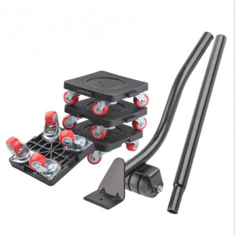 Lève-meubles lourds, kit de roulettes mobiles pour meubles avec lève-meubles, roulettes pivotantes à 360 degrés, roulements doubles, ensemble pour le transport de meubles (1/5)