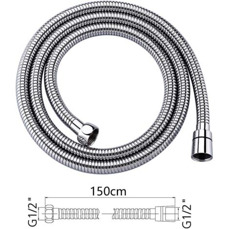 1M Flexible de Douche, Extensible Tuyau en Acier Inoxydable Anti