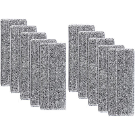 10 pièces Serpillères en Microfibre pour Balai Lave-Sol Housse de Nettoyage de Rechange Vadrouille La Tête de Ménage de Vadrouille pour Balai Plat Nettoyage en Microfibre/Lingettes de Nettoyage 33x12m (1/5)
