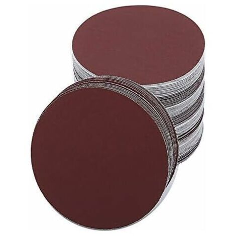 Lot de 30 disques de ponçage ronds de 180 mm pour ponceuse grain 60/80/120/180/240/400 feuille de sable de papier de verre rond (1/5)