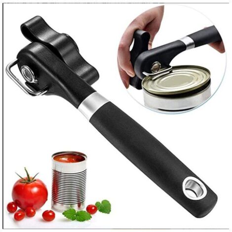 Ouvre-boîte à coupe sûre, ouvre-boîte à bord lisse - Ouvre-boîte portable, ouvre-boîte manuel, bord lisse ergonomique, ouvre-boîte en acier inoxydable de qualité alimentaire pour cuisine et restaurant (1/5)