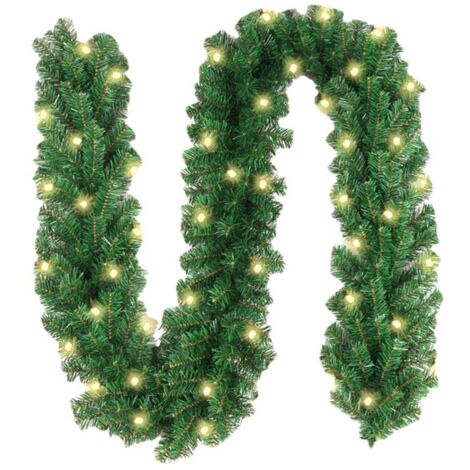 Couronne de lanternes de Noël 2,7 mètres, 160 vignes en rotin, sapin artificiel blanc chaud, décoration de Noël intérieure et extérieure (1/4)